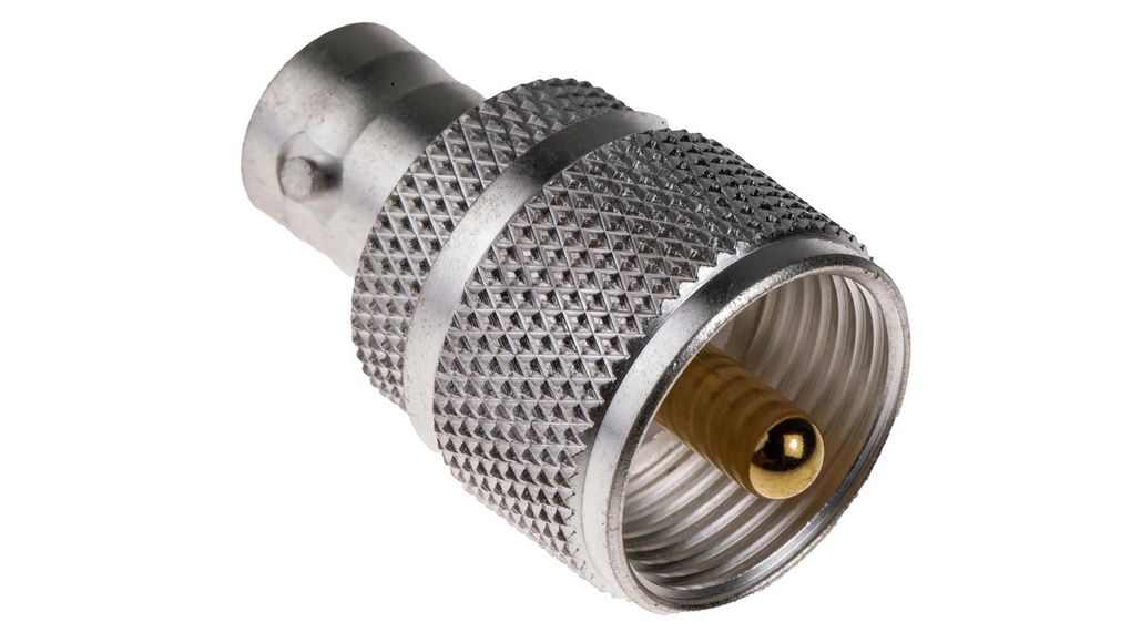 RF Adapter, Straight, Brass, 300MHz, UHF Plug - BNC Socket, 50Ohm